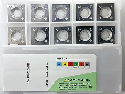 15x15x2.5mm Carbide Inserts for Woodturning, Replacement Cutter Knives Fits Spiral/Helical Planer Heads, Wood Lathe Tools, Ci1, 10pcs
