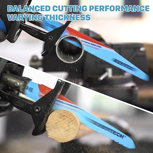 KEENTECH 9 Inch Bi-Metal Reciprocating Saw Blade 5-Pack for General Purpose Metal & Wood Demolition, 8/10 TPI, Fits Milwaukee Sawzall and Other Reciprocating Saws