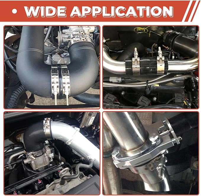 12 Pack 2 inch T-Bolt Hose Clamps, Stainless Steel_304 Working Range 56mm-64mm for 2" Hose ID, Turbo Intake Intercooler Clamp for Automotive