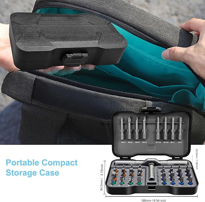42 in 1 Magnetic Screwdriver, DIY Ratchet Screwdriver Set, Multi Bit Ratcheting Screwdriver Set with Storage Case Repair Tool Kit for Computer Eyeglass Bicycles Watch, Furniture