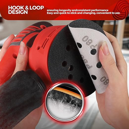 100PCS 5 inch Silicon Carbide Sanding Discs 150 Grit, Wet Dry Orbital 5 Sander Hook and Loop Sandpaper Disc, Best for Metal,Automotive,Wood Polishing