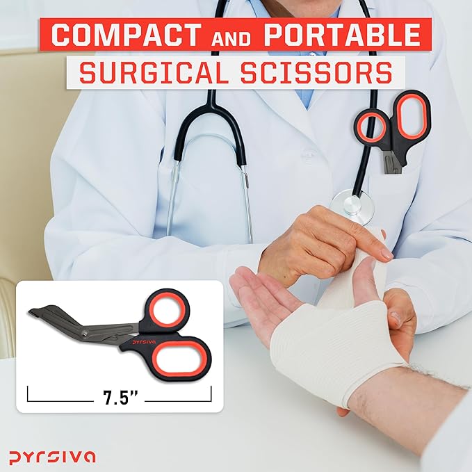 Trauma Shears ??7.5" Fluoride-Coated Stainless Steel Bandage Scissors for Nurses, EMTs & Doctors | Professional Medical Shears for First Responders & Wound Care