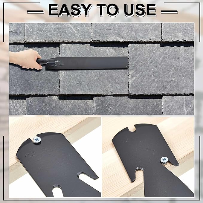 Shingle Slaters Ripper, Steel Roof Ripper Shingle Remover Slate Puller Rip Slate Slating Nail Remover for Slaters Roofers Roofing(Black,18 Inch)