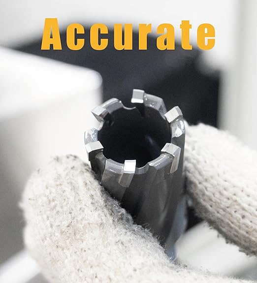 Wind Speed Carbide-Tipped Annular Cutter 11/16" Diameter x 2" Depth with Weldon Shank, High Precision Mag Drill Bit for Magnetic Drill Press, for Hard Material, Stainless Steel, Cast Iron, CT-500