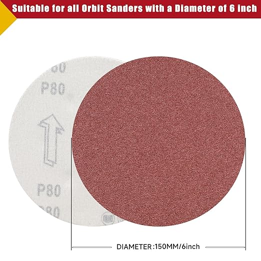 100 PCS 6 Inch Sanding Discs 1500 Grit Hook and Loop Sandpaper, Round Orbital Sand Paper Discs for Sander