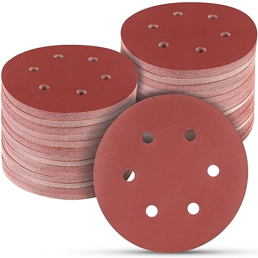 100 PCS 6 Inch Sanding Discs 400 Grit, 6 Hole Hook and Loop Sandpaper, Round Orbital Sand Paper Discs for Sander