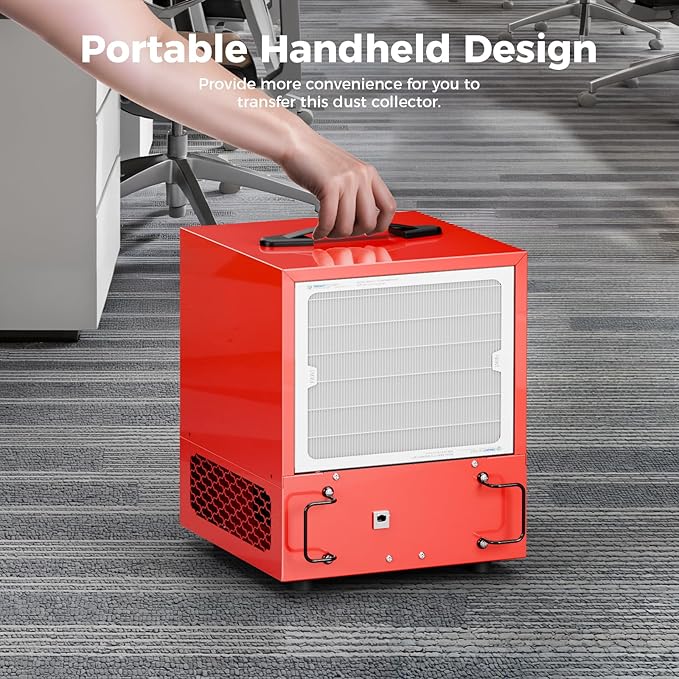 ALORAIR Portable Air Filtration System Built-In Ionizer, 180째 Air Intake (850/1050CFM) Tabletop Dust Collector for Woodworking with Vortex Fan, Air Filter for Garage, Works Shop, Home, Purecare 1050IG