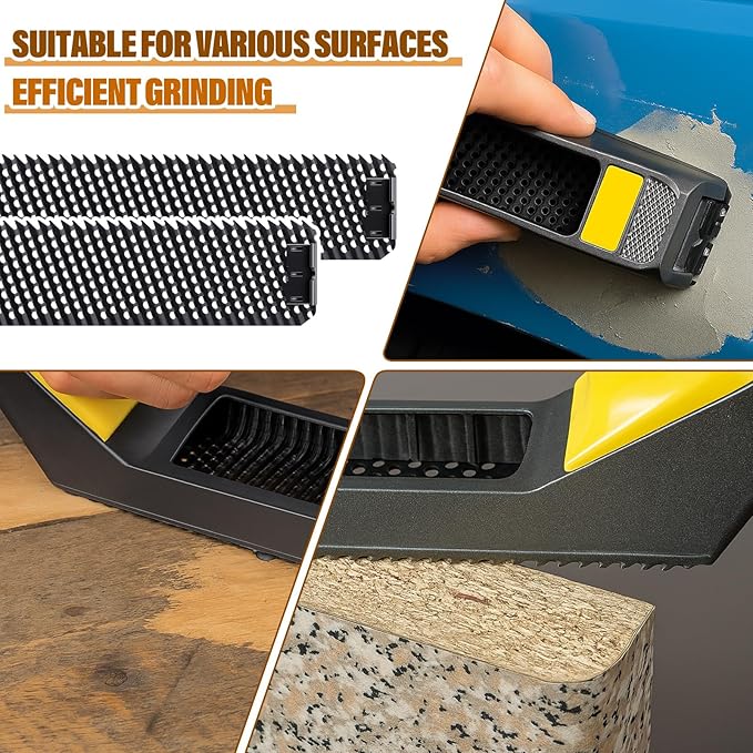 8 Pcs Flat File Replacement Blade 10" x 1-5/8" Steel Shaver Cheesegrater Rasp for Dent Repairs, Wood Fiberglass, Shaping Curved Surfaces Hand Plane Scraper