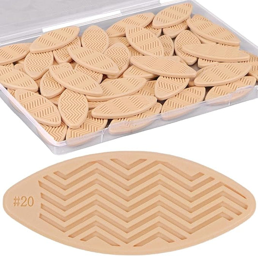 50 Pack PVC Plastic Biscuit Joiner Tool #20, Wood Color Joiner Biscuits for Connecting PVC Decorative Panels, Woodworking, Biscuit Connector for Furniture Frames, Door Frames, Countertop Joiner