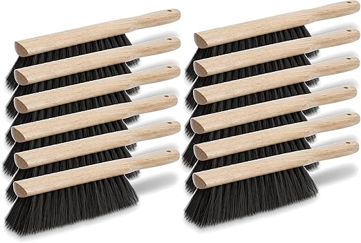 MARSHALLTOWN 13 1/2 Inch Beaver Tail Brush, 12 Pack, Black Horsehair Fibers, Masonry, Concrete, Made in The USA, 6517