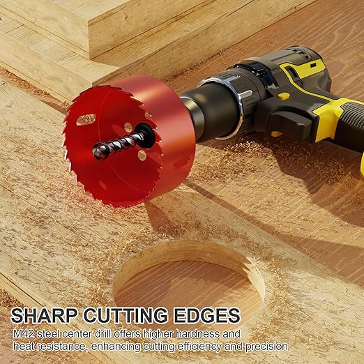 2-1/2" (64mm) Bi-Metal M42 High Speed Steel Hole Saw with Pilot Drill Bit, Smooth Cutting Edge for PVC, Drywall, Wood, Plastic, Gypsum Board, Rubber, Thin Metal