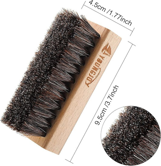 YoungJoy Sneaker Cleaning Brush Shoes Shine Dauber Nylon/Horsehair/Boar Cleaner Brushes Crepe Applicators(Horsehair bristle)