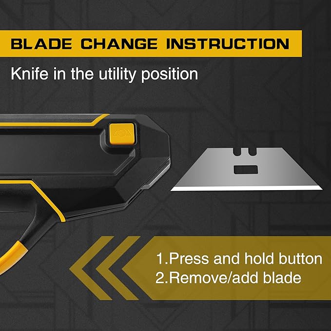 XW Aluminum Alloy Scraper Utility Knife, 2-in-1 Cutter with 10 Extra SK5 Replacement Blades Refill