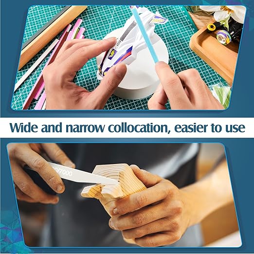 Honoson 70 Pcs Sanding Sticks Polishing Sticks Fine Sanding Twig Coded Abrasive Sand Twig for Plastic Model Assorted Metal and Wood Sand Tool Accessory for Craft(Low Grits Rating,Double Angle)