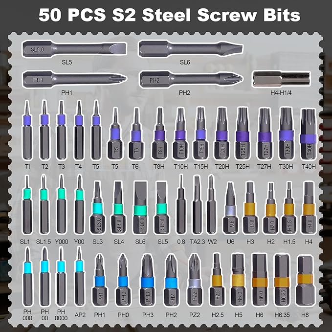 52 In 1 Magnetic Screwdriver Set, Ratcheting Screwdriver Set with Detachable Handle, Multi Magnetic Bits, Portable Repair Tools for Car, DIY, PC, Electronics, Bicycle