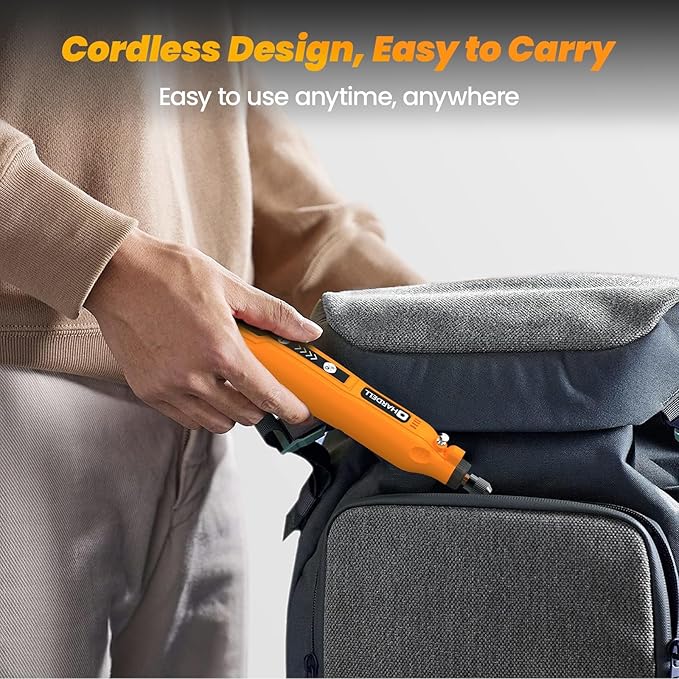 HARDELL Mini Cordless Rotary Tool 3.7V, 5-Speed and USB Charging with 35 Accessories, Multi-Purpose Power Rotary Tool for Sanding, Polishing, Drilling, Carving, Engraving, DIY Crafts
