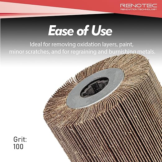 Abrasive Flap Sanding Drum, 4.33" x 4", 110x100mm, Aluminum Oxide, Rust & Paint Remove Metal Surface Conditioning, for Burnishing Polishing Machine
