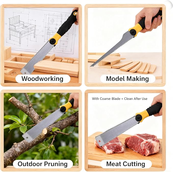 Miter Box and Saw Set, 0째, 22,5째, 45째, 90째Miter Box with Saw Included Japanese Hand Sa-w, Cut Beech Handle Wood Sa-w, Mini Hand Sa-w Model Tools Small Hobby (9,6/7,8 x 7,09/9,6IN)