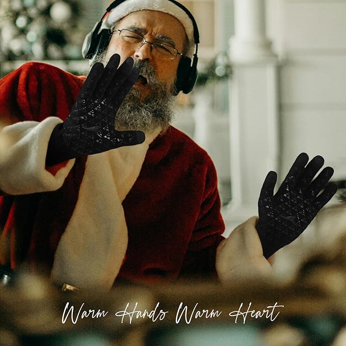 Achiou Winter Gloves, Glove for Men Women, Upgraded Touch Screen Texting Warm Running with Thermal Soft Knit Lining