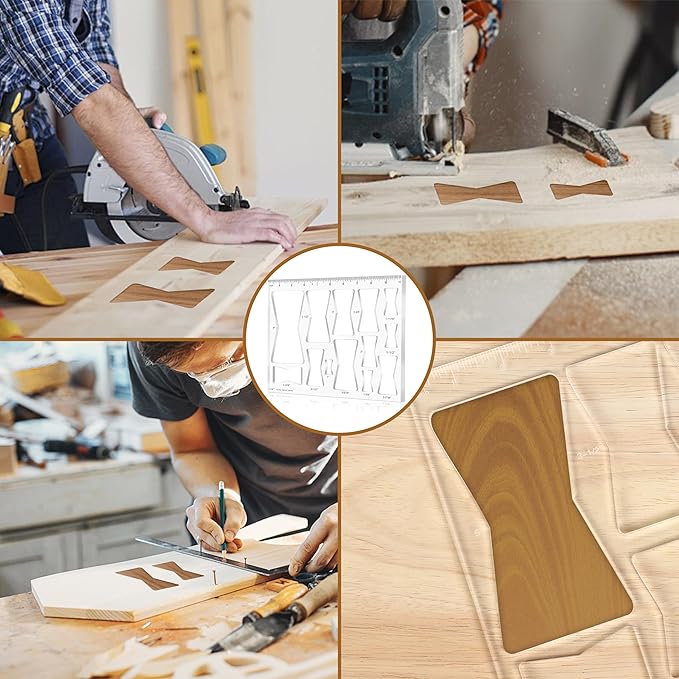 13 in 1 Router Template for Woodworking,Router Jig Bowtie Template, Router Template Jig Kit, Butterfly Inlay Template Decorative Template 10"*7.9" inches, clarity