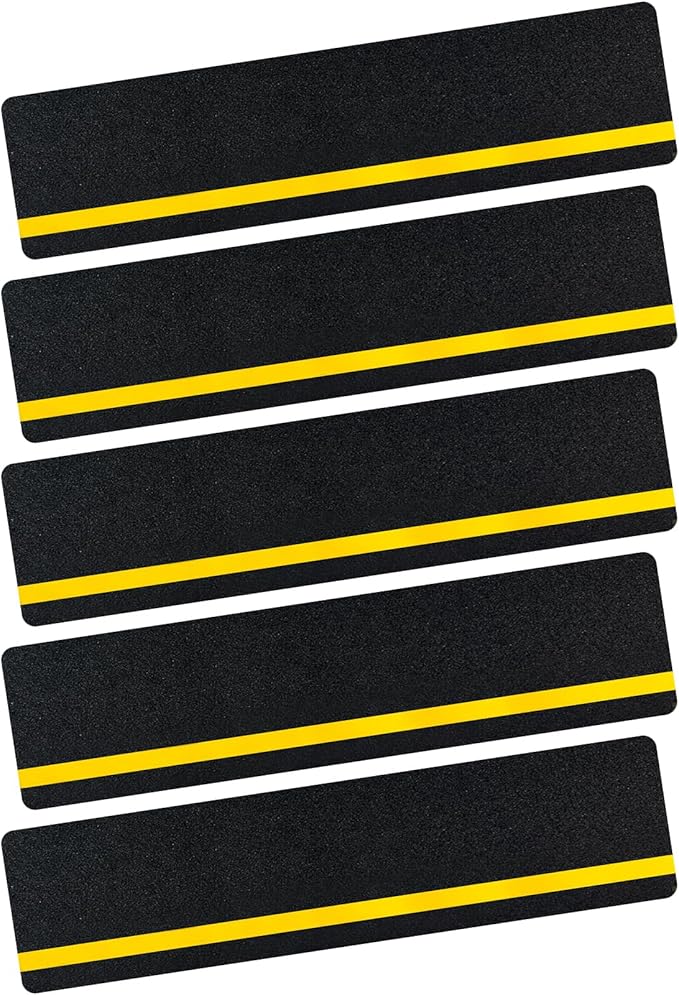 5 Pieces Anti Slip Tape with Reflective Stripe Non Slip Tape Grip Tape for Stairs Anti Slip Traction Tape, 6 by 24 Inches (Reflective)