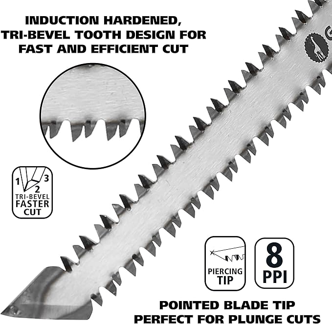 GreatNeck 74031 Double Edge Jab Saw and Sheath, Drywall Cutting Tool, Double Sided Saw, Sheetrock Jab Saw, Durable Sheath Included