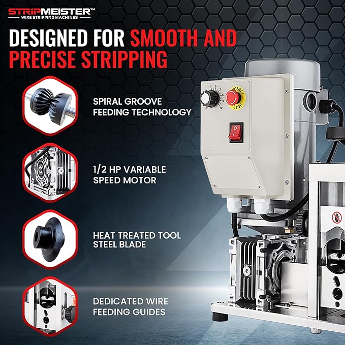 Automatic Wire Stripping Machine ??StripMeister E1000 Electric Heavy?멏uty Wire Stripper for Copper & Aluminum Cables up to 1??/4?? Industrial?멒rade, Jam?멑ree Design