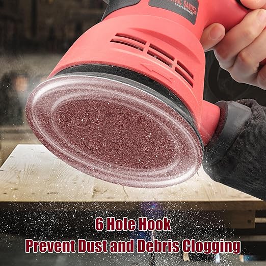 100 PCS 6 Inch Sanding Discs 80 Grit Hook and Loop Sandpaper, Round Orbital Sand Paper Discs for Sander