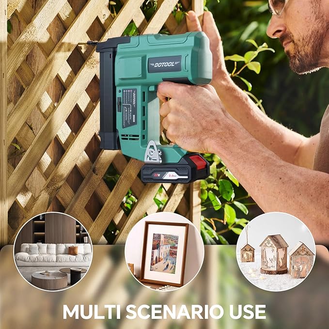 Cordless Nail Gun Battery Powered,2 in 1 Electric Nail Gun with 1000pcs 18 GA Nails, Brad Nailer with 20V 2.0A Batteries for Home Improvement & Woodworking