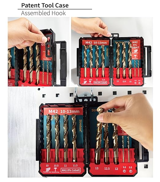 STROTON Metric M42 8% Cobalt Drill Bits Set for Stainless Steel and Hardened Steel (10-13mm (7PCS) M42)