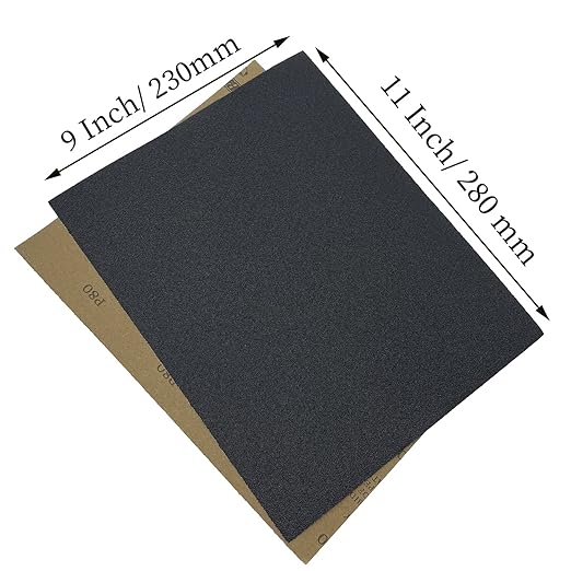 80 Grit Wet Dry Sandpaper, 9 x 11 Inch Sanding Sheets, 10PCS Premium Silicon Carbide Sand Paper for Wood Metal Ceramic or Auto Polishing and Scratches Removing