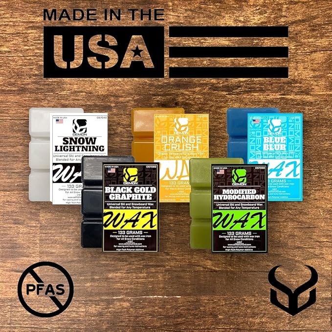 DEMON UNITED USA ICE XL Edition Ski & Snowboard Tuning Kit, Demon Hyper Wax, Ski Hot Wax Iron, Lightning Wax, Base Cleaner, Edge Tuner, Nylon Brush, & More!