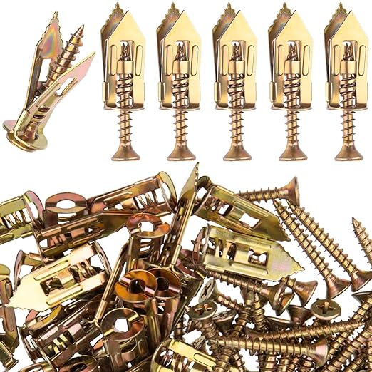 60PCS 0.47x1.18 inch Self-Drilling Anchors, Ancors and Screws for Heavy Duty, Metal Screw Anchors Kit, No Drill and Holes in Wall