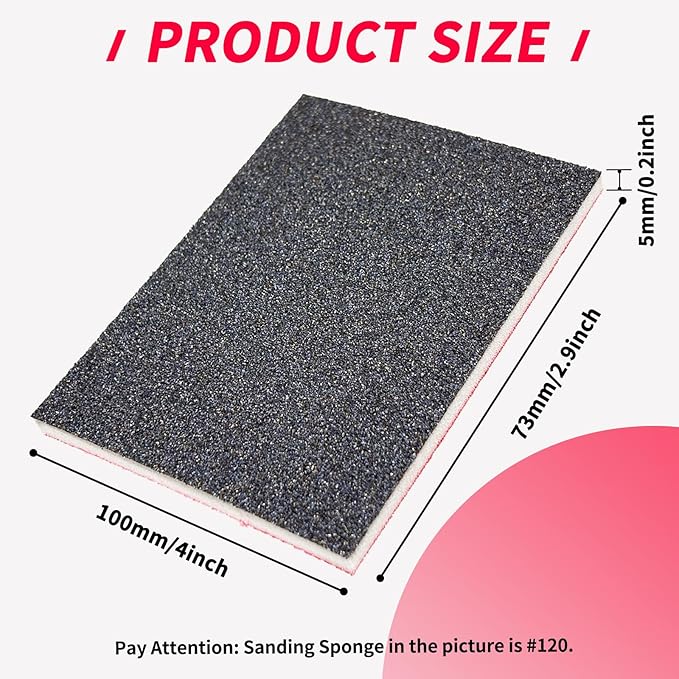 26PCS Sanding Sponge, Washable and Reusable Sanding Blocks, Hook & Loop Wet Dry Sandpaper Block for Drywall Metal Wood Furniture and Model Polishing, 120-3000 Grit Sand Paper Assortment Pack