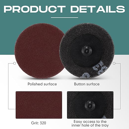Newwiee 150 Pieces 2 Inch Sanding Discs 320 Grit Roll Lock Discs Die Grinder Sanding Disc for Surface Prep Strip Grind Polish Finish Burr Rust Paint Removal Red