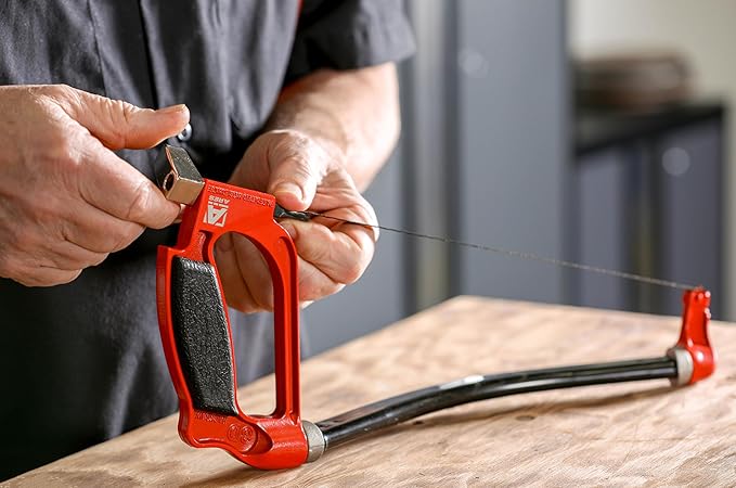 ARES 70098-3D Professional Hacksaw - Multi-Adjustable Arc-Shaped Frame - Multi-Angle Blade Position - 12-Inch Hi-Carbon Steel Blade