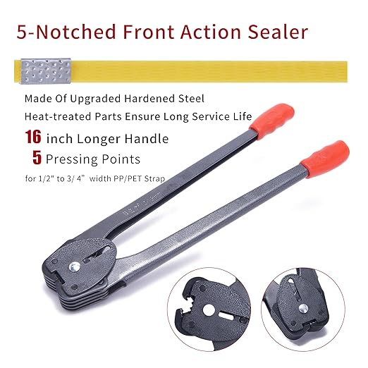 LNYEBN All-in-One Banding Strapping Kit with Poly Strapping Tensioner, 3200" PP Band, 100 Metal Seals, and Sealer Tools