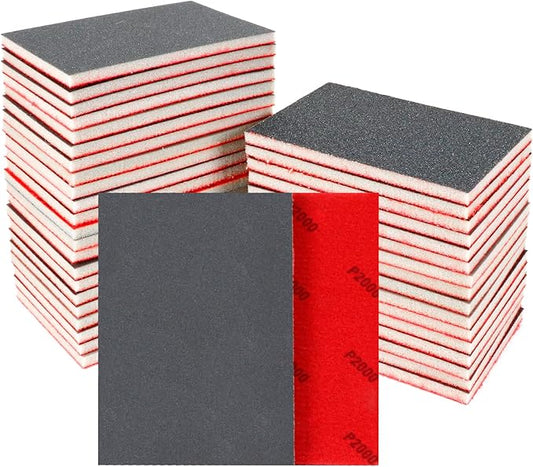 24 Pcs Sanding Sponge 2000 Grit, Washable & Reusable Sanding Blocks for Wood, Metal, Drywall, Glazing, Wet Dry Sandpaper for Smooth Finishing