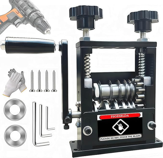 Manual Wire Stripper Machine,Drill Powered Hand Crank Wire Stripper Tool With 6 Channels and 5 Blades,Wire Stripping Tool for 0.06"-0.65" Scrap Wire,Scrapping Copper Wire Peeler Machine (Black)