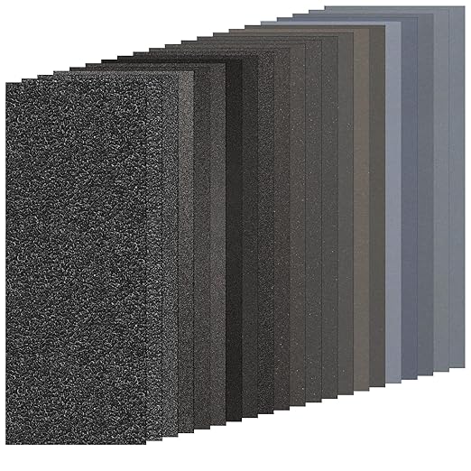 Sandpaper Assortment 80-5000 Grit, 51 Sheets, 9 x 3.6 Inch Wet Dry Sand Paper, Hand Sanding Sheets for Wood Metal Automotive Sanding and Polishing