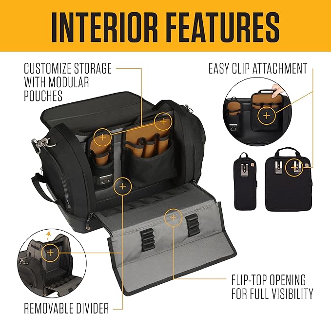 Carhartt Mens Station Tool Bag W/Adjustable Shoulder Straps, Durable, Water-Resistant Tool Organizer, Large Tool Bag