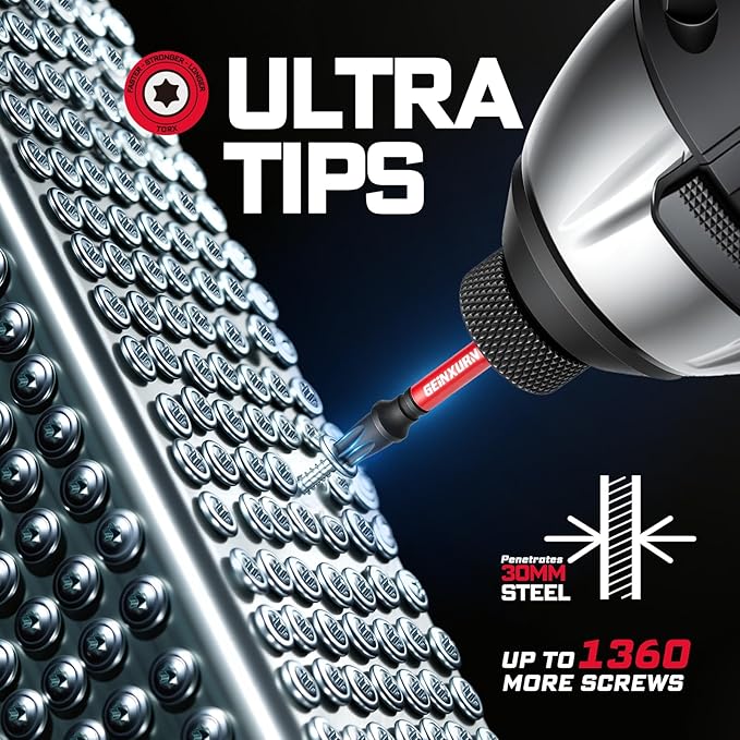 Impact Torx Screwdriver Bits Set,26Pcs 1?? 2?쒶agnetic S2 Steel Multi Star Driver Bits竊늇7-T40竊뎎nd 1Pc Bit Holder with Color Coded Base