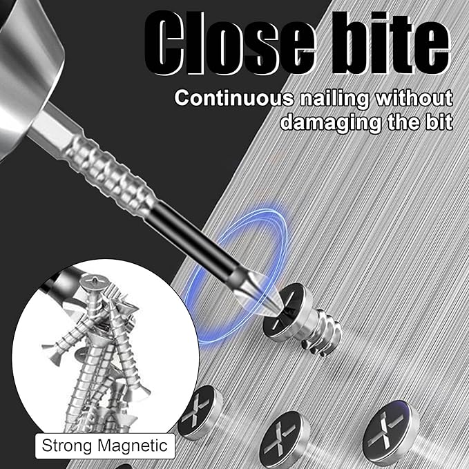 High Magnetic Screwdriver Drill Bit Set, 10PCS Magnetic Drill Bits Anti-Slip Set, 50 65 70 100 150MM Magnetic Screwdriver Bits, Strong Magnetic Durability Screwdriver Drill Bit Set