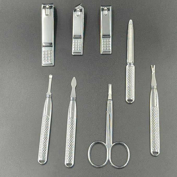 Manicure Set Men Personal Care Tools Accessories Finger Nail Clippers Kit Professional Manicure Pedicure Kit with Travel Case Nail Grooming Kit Present for Men Women Stocking Stuffers