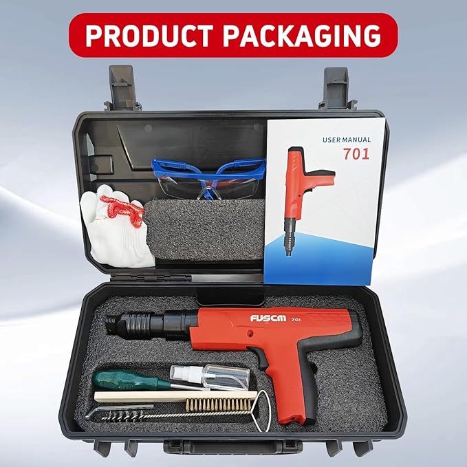 Low Velocity Powder Actuated Tool FV-701, Semi-Automatic .27 cal with built in power indicator and Silencer