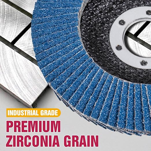 120 Grit Zirconia Flap Disc 4-1/2" x 7/8-Inch Abrasive Sanding Disc Bevel Type 29 Angle Grinder Edge Grinding Wheel for Stainless Steel and Metal (Pack of 10)