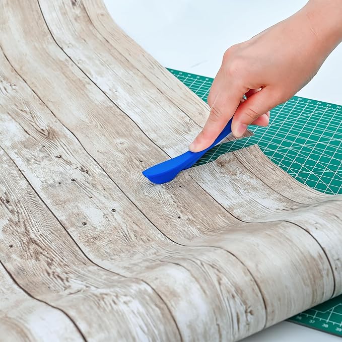 FOSHIO Wallpaper Kit, Wallpaper Scoring Tool, Razor Blade Scraper, Seam Roller, Wallpaper Brush, Felt Squeegee, Paper Cutter & Exacto Knife Set, Felt Squeegee Wallpaper Tools for Peel and Stick