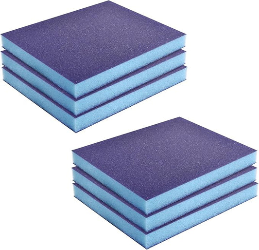 6 Pcs Sanding Sponge 220 Grits Wet Dry Sandpaper Sponges Washable & Reusable Sanding Blocks Double Sided Abrasive Sponge for Wood, Metal, Drywall & Furniture Polishing Blue