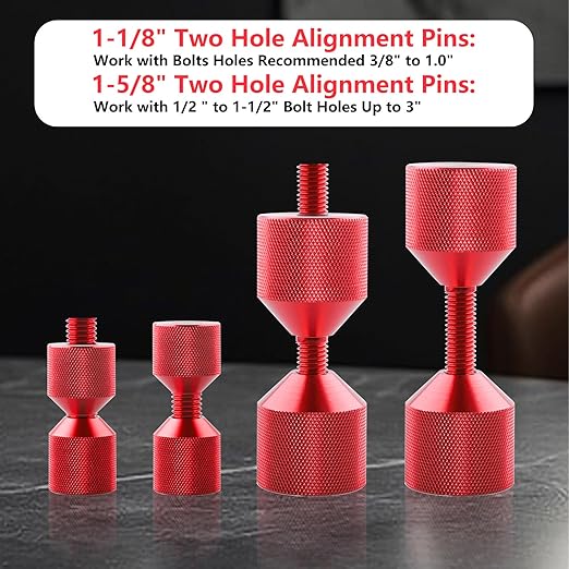 4 Pcs Flange Two Hole Pins - Aluminum Alloy 2 Hole Pins, 1-1/8??& 1-5/8'' Two Hole Pins - Red