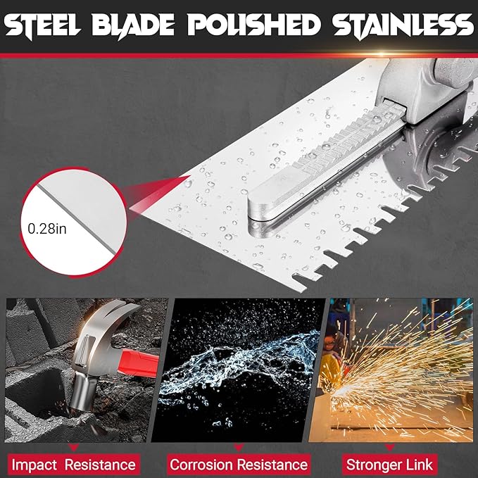 Switchable Tile Trowel Set ??6 Interchangeable Notched Blades with Quick-Lock Handle, Stainless Steel Trowel Kit for Mortar, Thinset & Tile Installation